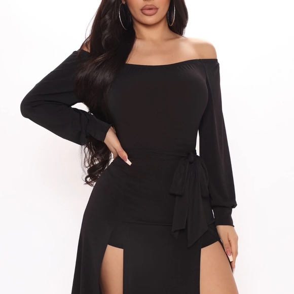 FASHION NOVA Cancun Maxi Dress Black Size Medium NEW WITH TAGS - Picture 4 of 5